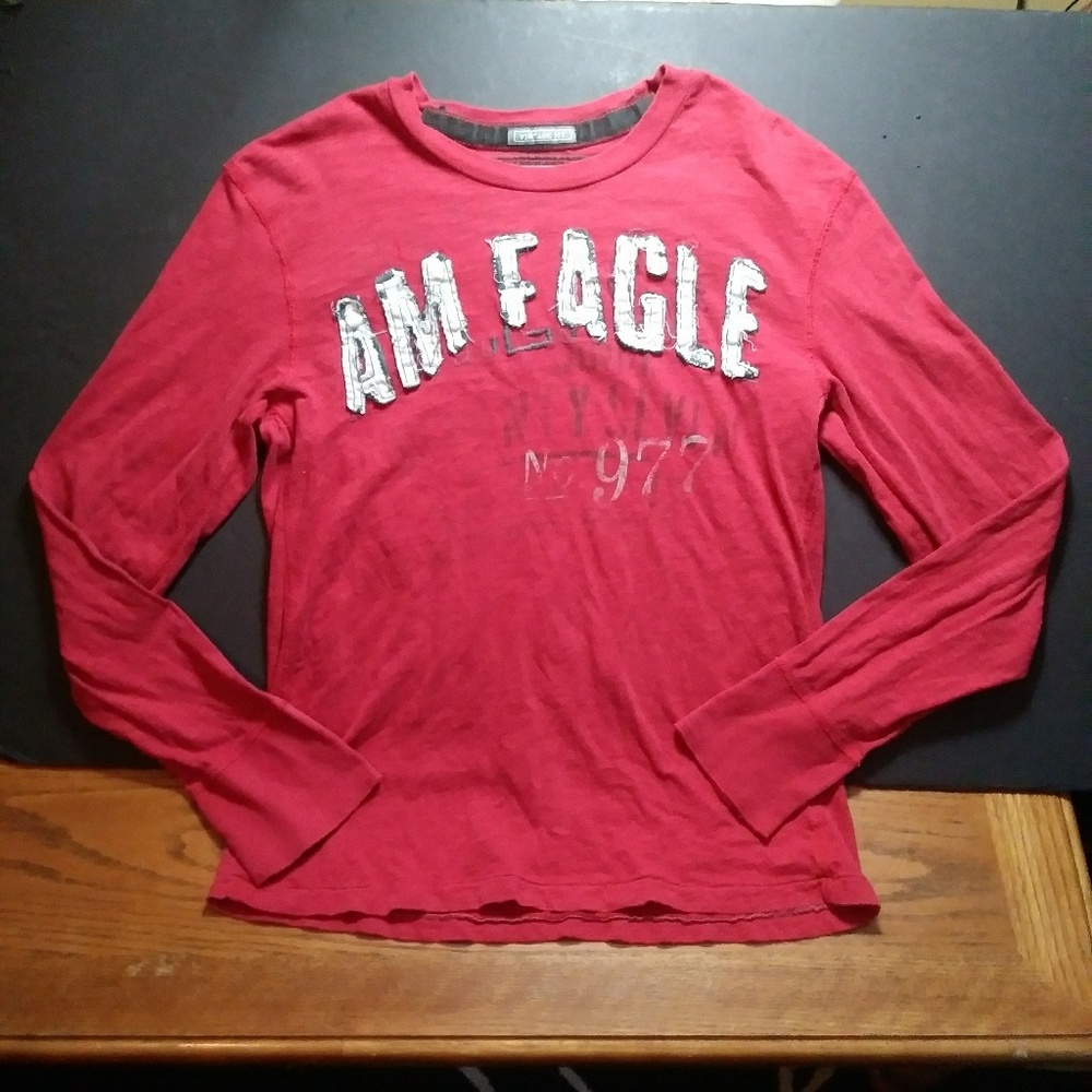 Red American Eagle Long Sleeve Shirt